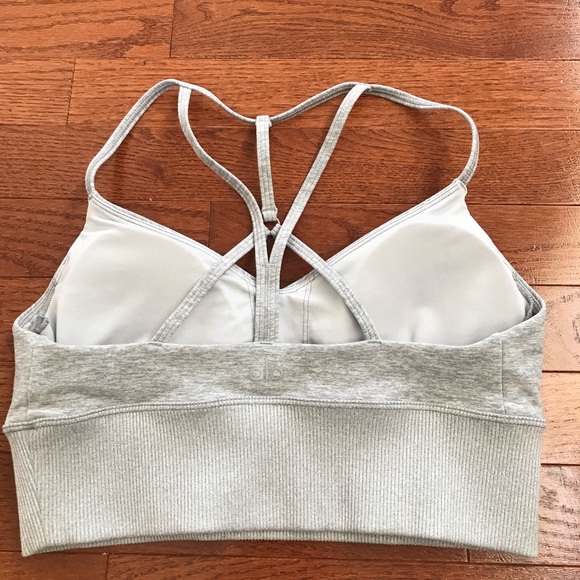 Alo Yoga Alosoft Lavish Bra in Heather Grey Sz S - Picture 4 of 6